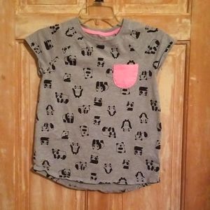 Grey panda shirt with pocket
